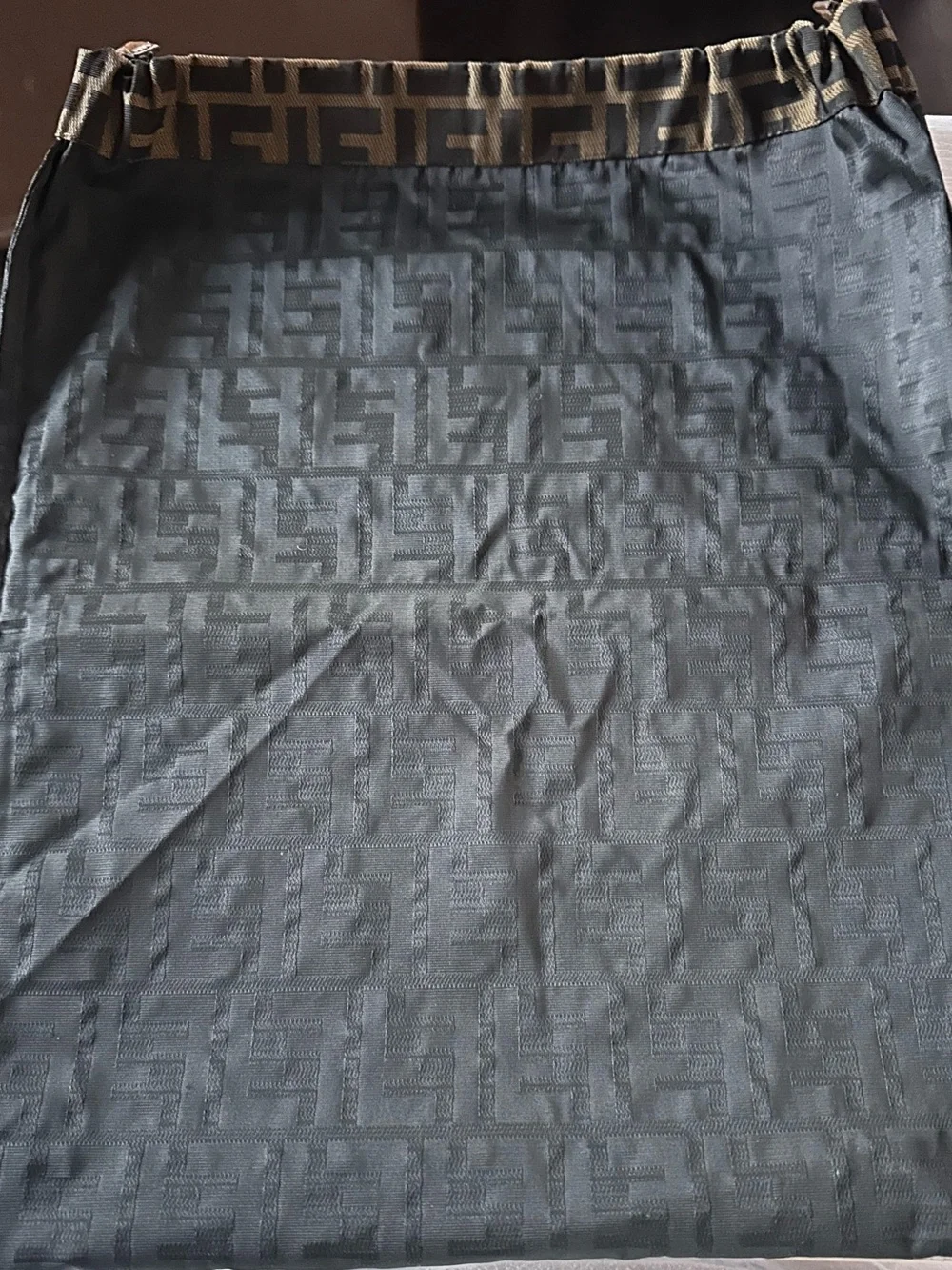 Authentic Fendi pouch Zucca drawstring pouch nylon canvas khaki black FENDI FF